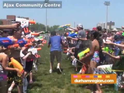 Water gun war breaks out in Ajax for Soakerfest