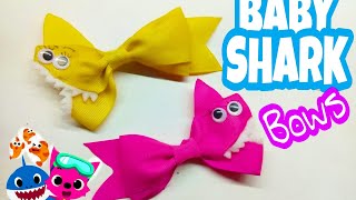 Baby shark bows-Канзаши-moños de baby shark
