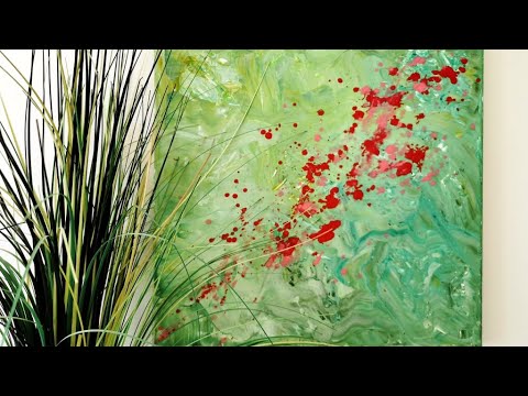 Acryl malen ganz einfach - abstrakt Pastellgrün, für Anfänger - Easy Acrylicpainting for Beginners