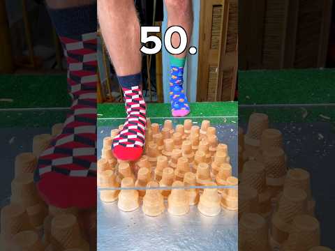 How many ice cream cones 🍦 will it take to stand?! 😳