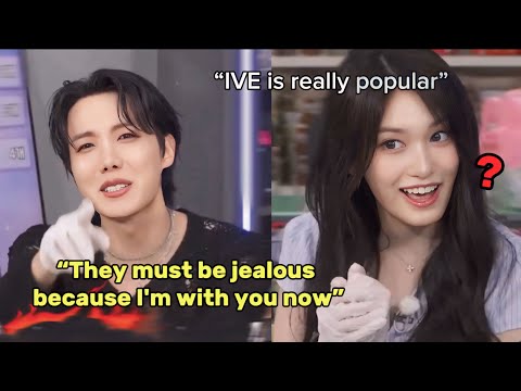 J-HOPE telling LEESEO and YUJIN that IVE is really popular amongst his friends in the military