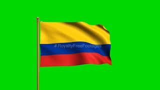 Colombia National Flag | World Countries Flag Series | Green Screen Flag | Royalty Free Footages