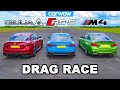BMW M4 vs Audi RS5 vs Alfa Giulia Quadrifoglio: DRAG RACE