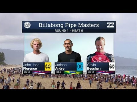 Florence vs Andre vs Beschen Billabong Pipe Masters 2016 : Round One, Heat 6
