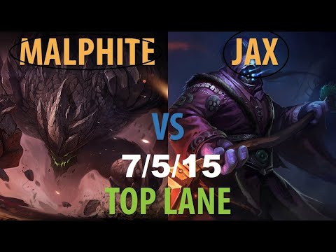 MALPHITE vs JAX (TOP) | Rank 2 Malphite, KDA 7/5/16