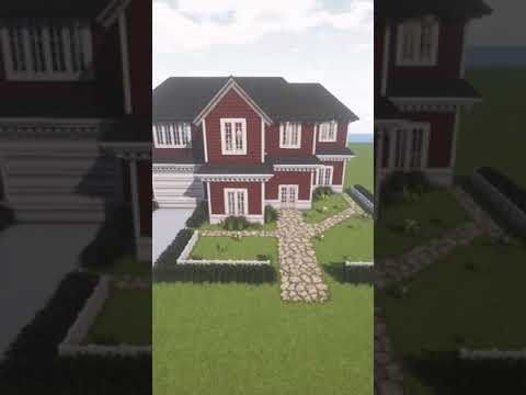 Aesthetic Red Suburban House - Minecraft Cocricot Build