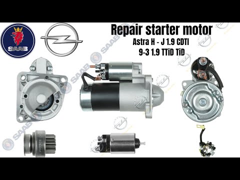 How To Repair starter motor Opel Astra H - J 1.9 CDTi SAAB 9-3 1.9 TTiD TiD M001T30171