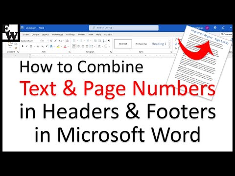 How to Combine Text and Page Numbers in Headers and Footers in Microsoft Word Video