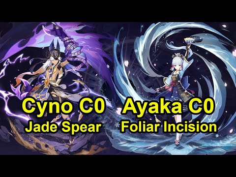 Cyno C0 Quickbloom & Ayaka C0 Hypercarry Spiral abyss floor 12 genshin Impact