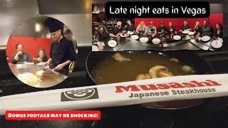 Musashi Japanese Steakhouse Late night Happy Hour, Vegas Vlog with bonus content unsuitable for some