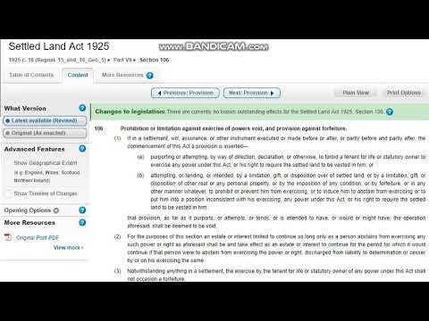 Settled Land Act 1925 - Section 106