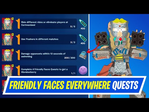 Fortnite Complete Part 1 - Friendly Faces Everywhere - How to EASILY Complete South Park Quests