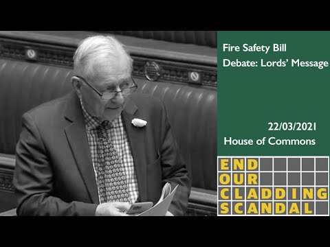 Fire Safety Bill - Amendment to Protect Leaseholders from Costs - House of Commons - 22/03/2021