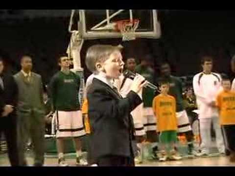 7 year old sings National Anthem - Anthony Gargiula
