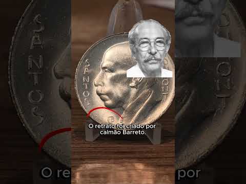 Moeda 5000 Réis de 1936 Brasil 1a República - Santos Dumont - Prata