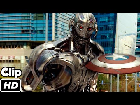 Captain America VS Ultron  Fight Scene Hindi  Avengers Age of Ultron   Movie Clip HD 4K