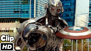 Captain America VS Ultron  Fight Scene Hindi  Avengers Age of Ultron   Movie Clip HD 4K