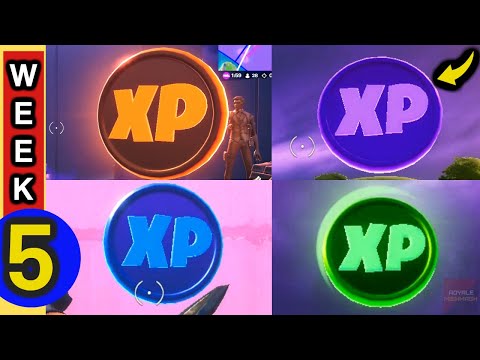 All XP Coins in Fortnite (Gold, Purple, Blue and Green XP Coin) - Fortnite XP Coins Season 2 Week 5!