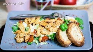 Przepis FIT - Szybka sałatka z kurczakiem bez majonezu | Ugotowani.tv HD