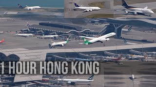 Hong Kong Airport Plane Spotting with Air Traffic Control | UPS 747 EVA Air 787 Cathay Pacific A350