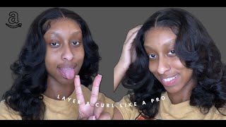 Layered Curls Wig Install 💇🏽‍♀️ ft. Amazon Wig | A Classy Look 😍