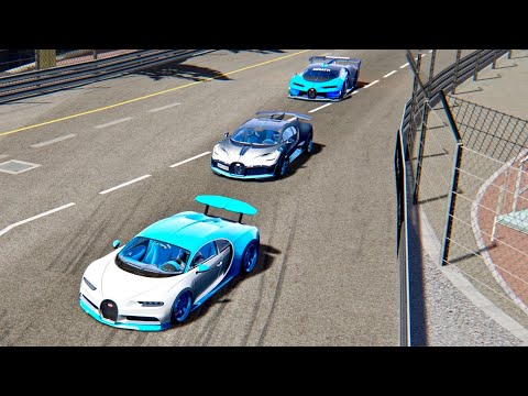 Bugatti Divo vs Bugatti Chiron vs Bugatti Vision GT - Monaco