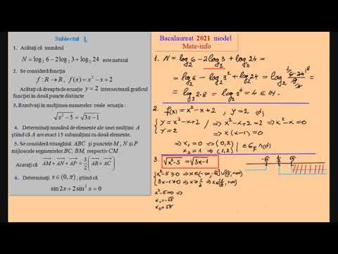 Model oficial 2021 - Bacalaureat Matematica (Mate-Info)