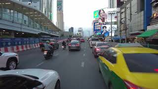 【🇹🇭 4K】Bangkok Evening Drive - Motorcycle Trip in Downtown Bangkok, Thailand (2022)
