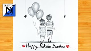 How to draw Brother and Sister Together || Pencil sketch tutorial || special raksha bandhan drawing
