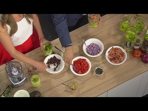 Recipe: Layered Salmon Salad & Avocado-Lime Yogurt Dressing