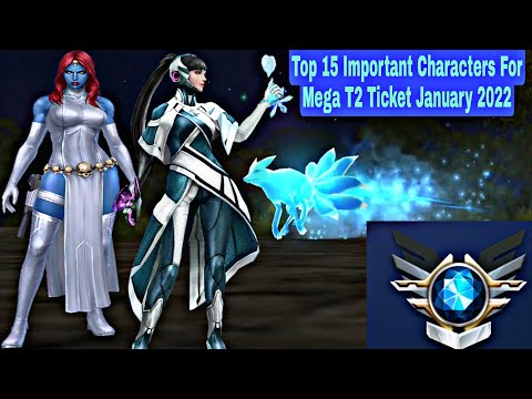 Top 15 Important Characters For Mega T2 Ticket January 2022 - Marvel Future Fight