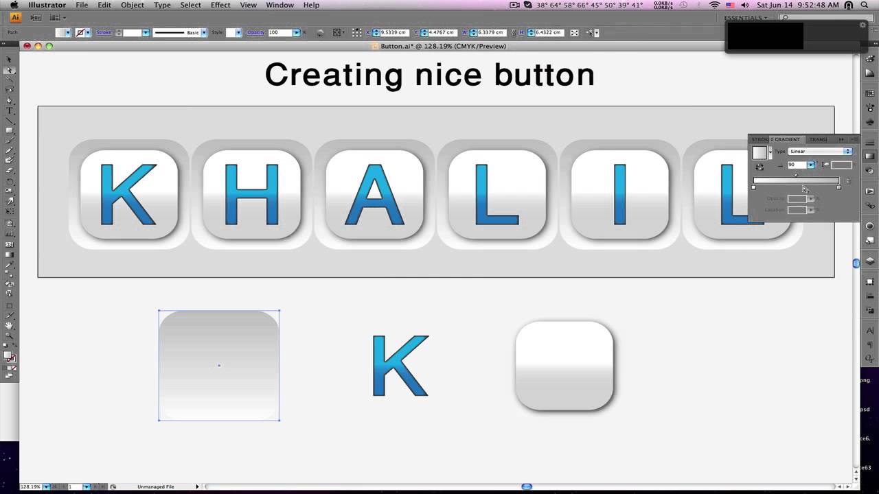 Creating nice vector button in adobe illustrator