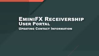 EminiFX User Portal - How to Update Contact Information