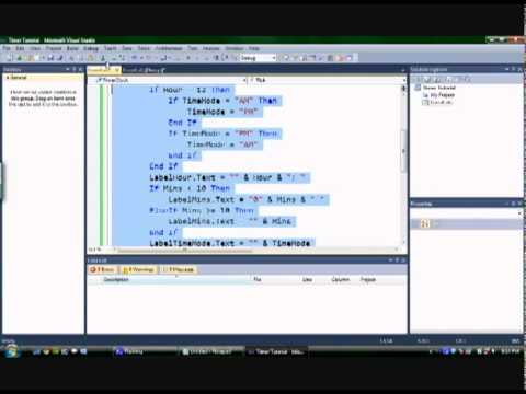 Visual Basic 2010 Tutorial Making A Simple Clock