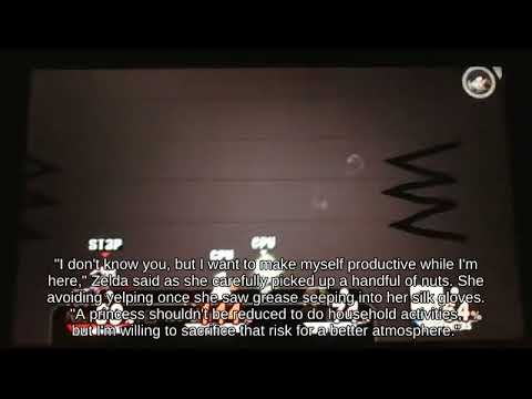 Super Smash Brothers Melee Walking Lucario with Ryu picking up Trophy