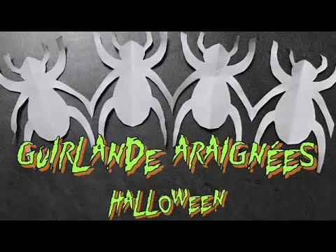 TUTO : GUIRLANDE PAPIER ARAIGNÉES - HALLOWEEN - DÉCORATION