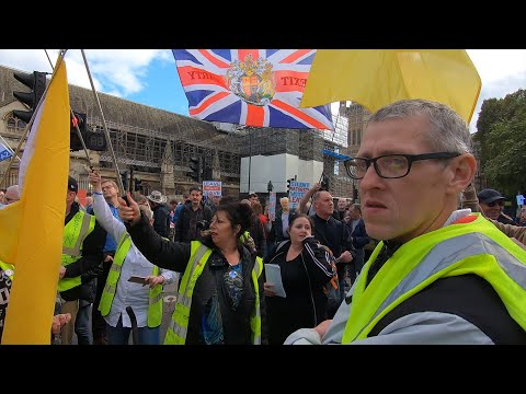 19/10/19  YELLOW VEST UK and BREXIT rally counter protest ProEU rally.