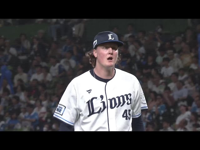 [Alto de la séptima entrada] ¡Lanzamiento impresionante! ¡Wingenter de Los Lions ponchó a tres ponche seguidos para un relevo perfecto! 17 de julio de 2025, Saitama Seibu Lions vs. Hokkaido Nippon-Ham Fighters