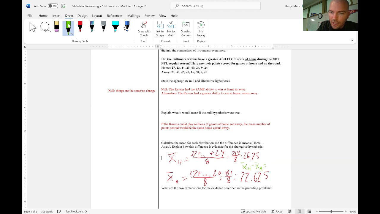 Statistical Reasoning 7.1 Notes