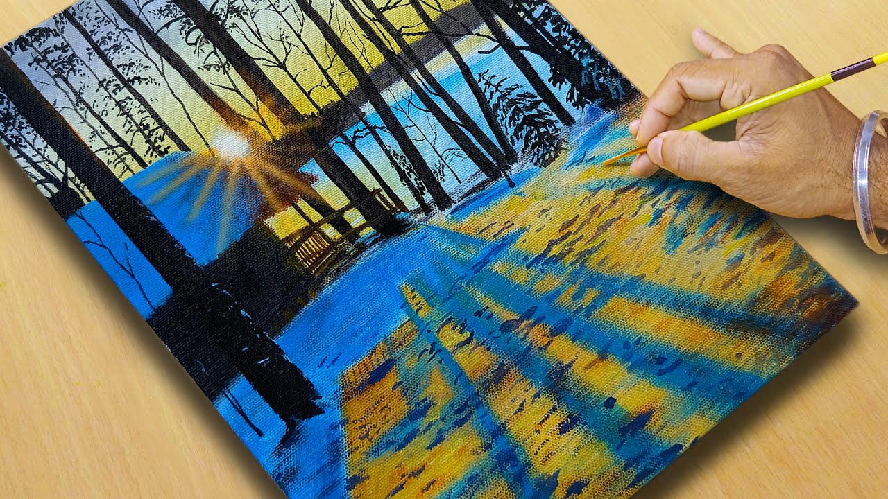 You Won’t Believe How Easy This Fall Acrylic Painting Is!  / Step-by-Step Tutorial #64 #new #art