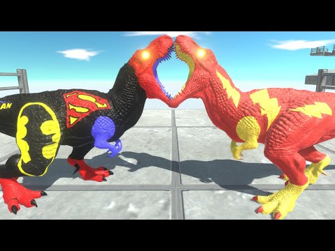 SUPER BATMAN T-REX DEATH RUN NEW UPDATE - Animal Revolt Battle Simulator