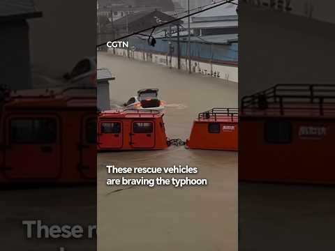 These rescue vehicles are braving the typhoon #worldnow