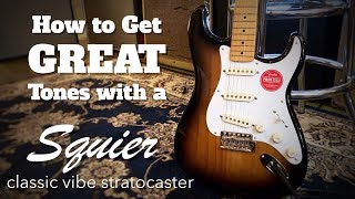 Video thumbnail for How to Get GREAT Tones with a Squier Classic Vibe 50's Stratocaster by Jack Fossett