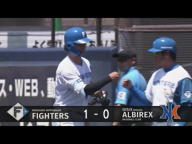 【ファーム】チャンス逃さず!! ファイターズ・淺間大基 ライトへの先制タイムリーヒット!!  2024年6月19日 北海道日本ハムファイターズ 対 オイシックス新潟アルビレックスBC