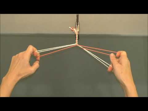 Körniges Fingergeflecht mit 4 Schlingen