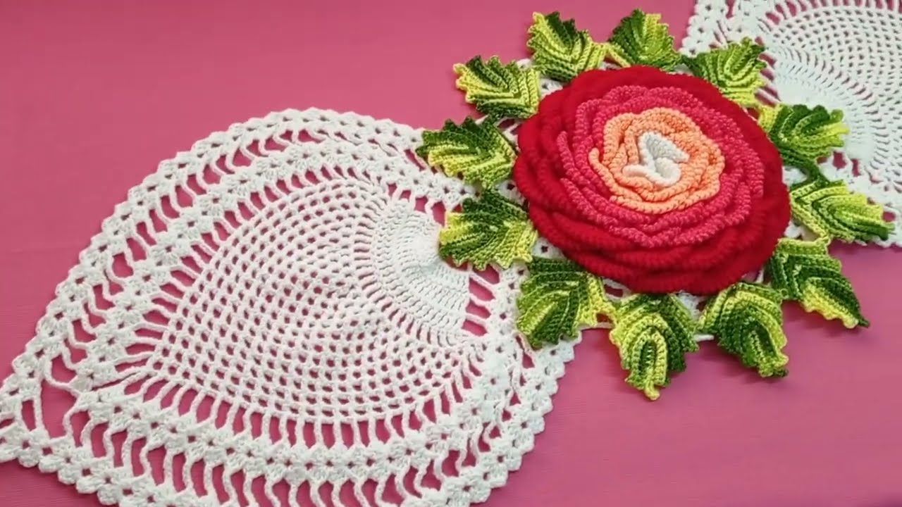 Centro de mesa N° 4 o camino de mesa con piñas gigantes tejido a crochet paso a paso