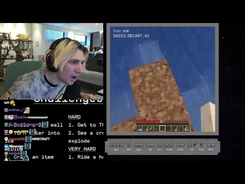 xQc Shocked after trying AI Minecraft for The First Time Ever