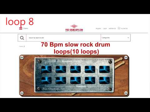 70 Bpm slow rock drum loops