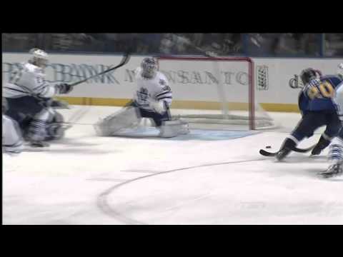 Scrivens with a HUGE Save on Steen - Leafs vs Blues - Nov 10th 2011 (HD)