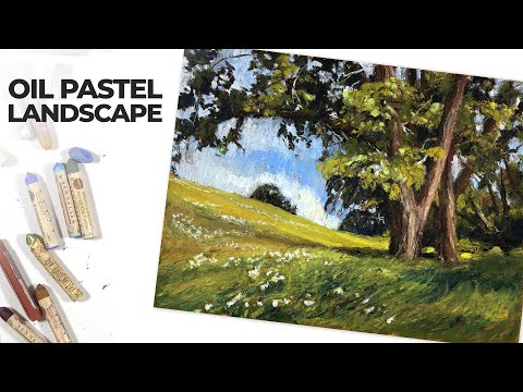 Oil Pastel Landscape with Expressive Brushstrokes - How to Use Oil Pastels